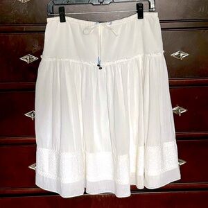 American Eagle Outfitters White Cotton Lined Skirt